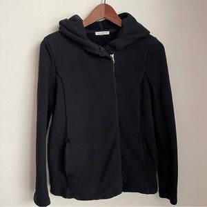 James Perse Black Zip Up Hoodie Jacket Cotton Moto Athletic Casual Sporty M